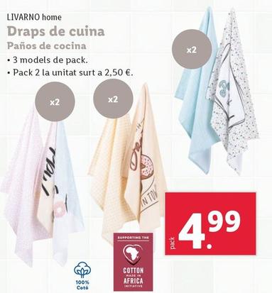 Oferta de Livarno Home - Panos De Cocina  por 5,49€ en Lidl