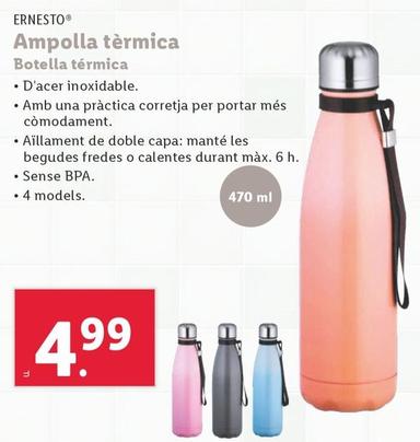 Oferta de Ernesto - Botella Térmica por 5,49€ en Lidl