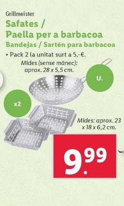 Oferta de Grillmeister - Bandejas / Sartén Para Barbacoa por 10,99€ en Lidl
