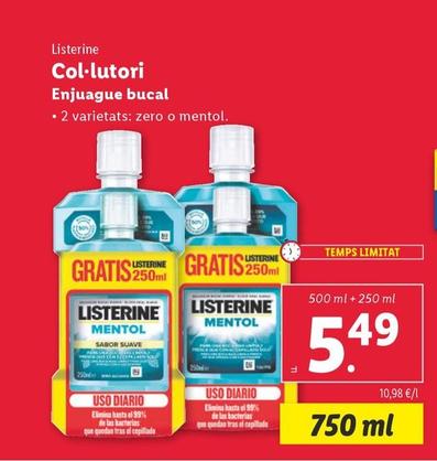 Oferta de Listerine - Enjuague Bucal por 5,49€ en Lidl