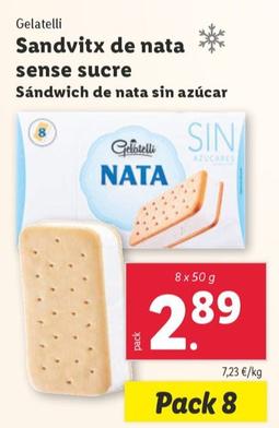 Oferta de Gelatelli - Sandwich De Nata Sin Azucar por 2,89€ en Lidl