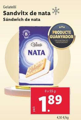 Oferta de Gelatelli - Sandwich De Nata por 1,89€ en Lidl