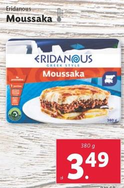 Oferta de Eridanous - Moussaka por 3,49€ en Lidl