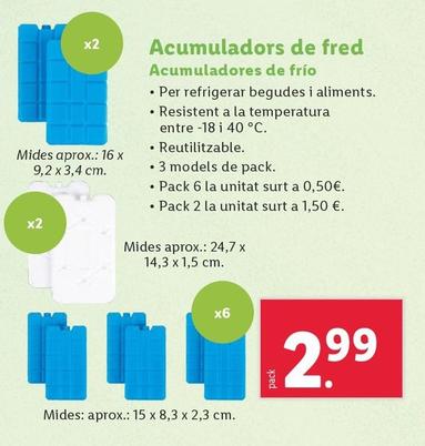 Oferta de Acumuladores De Frio por 2,99€ en Lidl