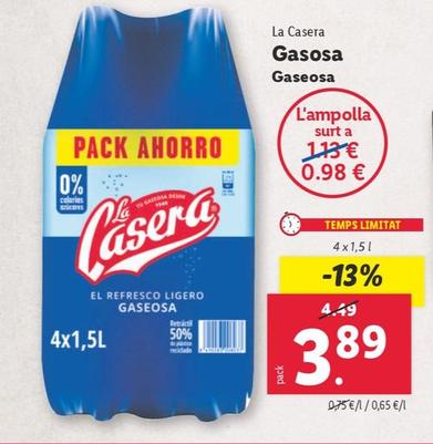 Oferta de La Casera - Gaseosa por 3,89€ en Lidl