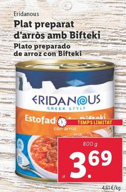 Oferta de Eridanous - Plato Preparado De Arroz Con Bifteki por 3,69€ en Lidl