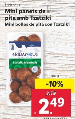 Oferta de Eridanous - Mini Bollos De Pita Con Tzatziki por 2,49€ en Lidl