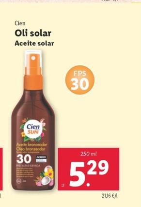 Oferta de Cien - Aceite Solar por 5,29€ en Lidl