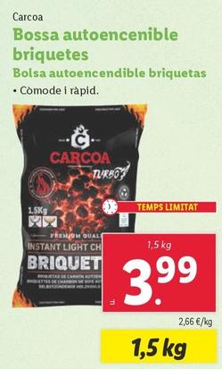Oferta de Carcoa - Bolsa Autoencendible Briquetas por 3,99€ en Lidl