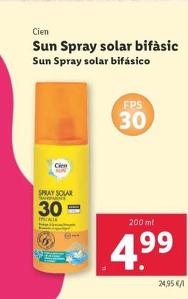 Oferta de Cien - Sun Spray Solar Bifasico por 4,99€ en Lidl