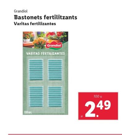 Oferta de Grandiol - Varitas Fertilizantes por 2,49€ en Lidl