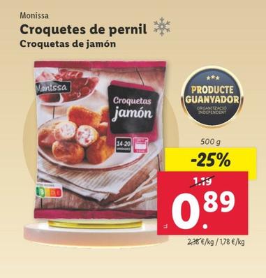 Oferta de Monissa - Croquetas De Jamón por 0,89€ en Lidl