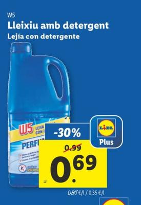 Oferta de W5 - Lejía Con Detergente por 0,69€ en Lidl