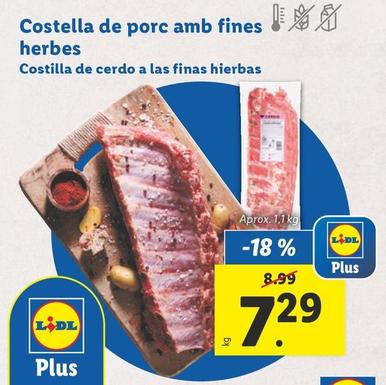 Oferta de Costillas De Cerdo A Las Finas Hierbas por 7,29€ en Lidl