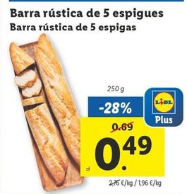 Oferta de Barra Rustica De 5 Espigas por 0,49€ en Lidl