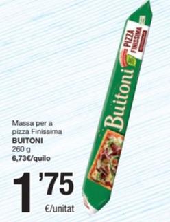 Oferta de Buitoni - Massa Per A Pizza Finissima por 1,75€ en SPAR Fragadis