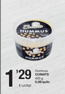 Oferta de Hummus por 1,29€ en SPAR Fragadis