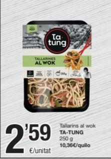 Oferta de Ta Tung - Tallarins Al Wok por 2,59€ en SPAR Fragadis