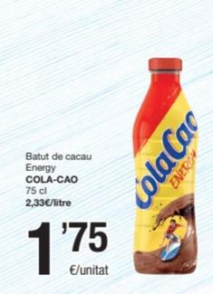 Oferta de Cola Cao - Batut De Cacau Energy por 1,75€ en SPAR Fragadis
