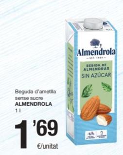 Oferta de Almendrola - Beguda D'ametlla Sense Sucre por 1,69€ en SPAR Fragadis