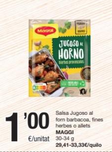 Oferta de Maggi - Salsa Jugoso Al Forn Barbacoa por 1€ en SPAR Fragadis