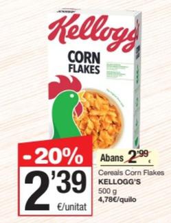 Oferta de Kellogg's - Cereales Corn Flakes por 2,39€ en SPAR Fragadis
