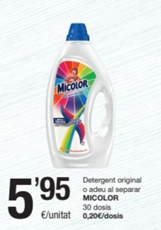 Oferta de Micolor - Detergent Original / Adeu Al Separar por 5,95€ en SPAR Fragadis