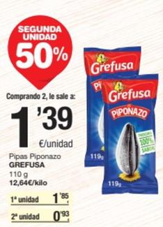 Oferta de Pipas por 1,39€ en SPAR Fragadis
