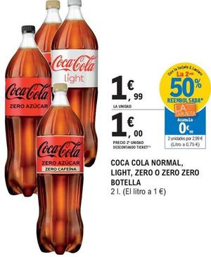 Oferta de Coca-cola - Normal, Light, Zero O Zero Zero Botella por 1,99€ en E.Leclerc