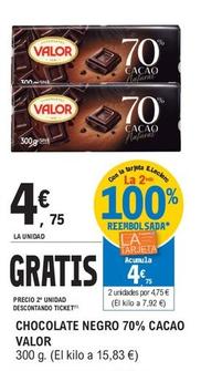Oferta de Valor - Chocolate Negro 70% Cacao por 4,75€ en E.Leclerc