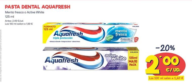 Oferta de Aquafresh - Pasta Dental por 2€ en Ahorramas