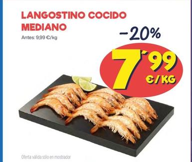 Oferta de Langostino Cocido Mediano por 7,99€ en Ahorramas