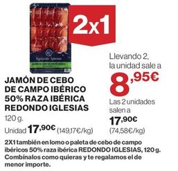 Oferta de Redondo Iglesias - Jamon De Cebo De Campo Iberico por 17,9€ en El Corte Inglés