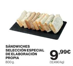Oferta de Sandwiches Selección Especial De Elaboración Propia por 9,99€ en El Corte Inglés