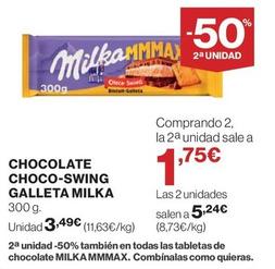 Oferta de Milka - Chocolate Choco-swing Galleta por 3,49€ en El Corte Inglés