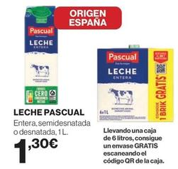 Oferta de Pascual - Leche por 1,3€ en El Corte Inglés