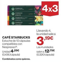 Oferta de Starbucks - Café por 4,25€ en El Corte Inglés