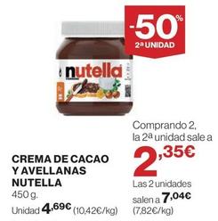 Oferta de Nutella - Crema De Cacao Y Avellanas por 4,69€ en El Corte Inglés