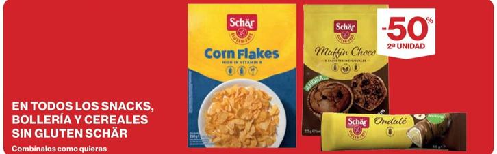 Oferta de Schär - En Todos Los Snacks, Bollería Y Cereales Sin Gluten en El Corte Inglés