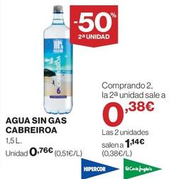 Oferta de Cabreiroa - Agua Sin Gas por 0,76€ en El Corte Inglés