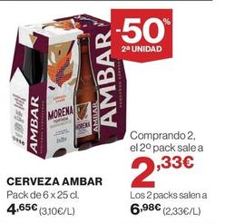 Oferta de Ambar - Cerveza por 4,65€ en El Corte Inglés