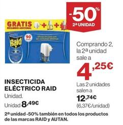 Oferta de Raid - Insecticida Electrico por 8,49€ en El Corte Inglés