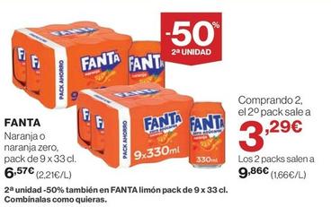 Oferta de Fanta - Naranja O Naranja Zero por 6,57€ en El Corte Inglés