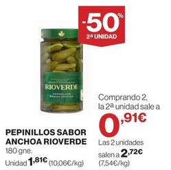 Oferta de Rioverde - Pepinillos Sabor Anchoa por 1,81€ en El Corte Inglés
