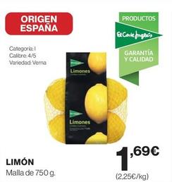 Oferta de El Corte Inglés - Limon por 1,69€ en El Corte Inglés