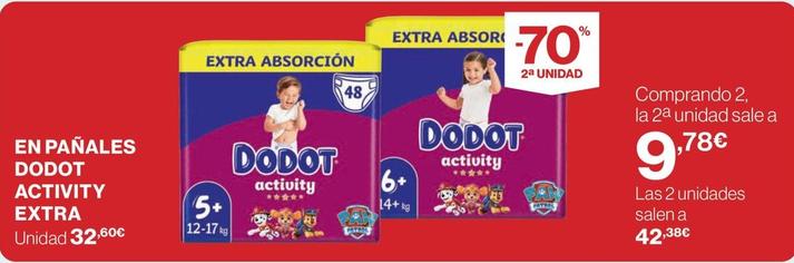 Oferta de Dodot - Pañales Activity Extra por 32,6€ en El Corte Inglés