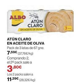 Oferta de Albo - Atun Claro En Aceite De Oliva por 7,59€ en El Corte Inglés