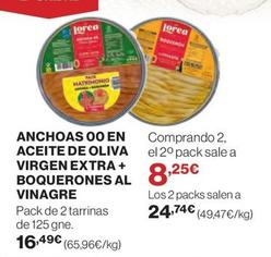 Oferta de Lorea - Anchoas Oo En Aceite De Oliva Virgen Extra + Boquerones Al Sal Vinagre por 16,49€ en El Corte Inglés