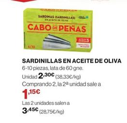Oferta de Cabo De Peñas - Sardinillas En Aceite De Oliva por 2,3€ en El Corte Inglés