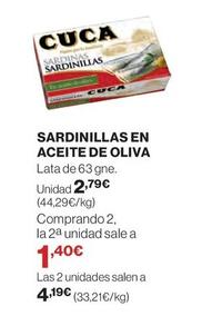 Oferta de Cuca - Sardinillas En Aceite De Oliva por 2,79€ en El Corte Inglés